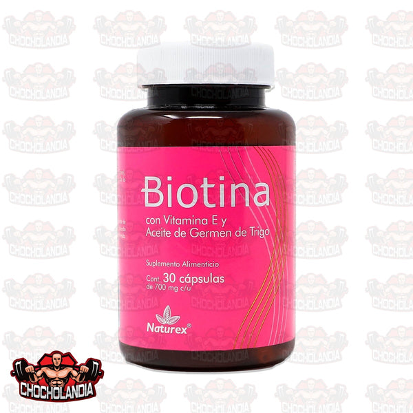 BIOTINA CON VITAMINA E Y ACEITE DE GERMEN DE TRIGO, 30 CAPSULAS 700 MG C/U, NATUREX