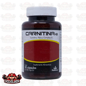 CARNITINA, FIBRA Y COMPLEJO B, FRASCO CON 30 CAPS, NATUREX