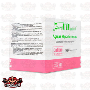 AGUJAS HIPODERMICAS DESECHABLE Y LIBRE DE PIROGENOS  CALIBRE 18G X 32 MM CONT 100 PZAS