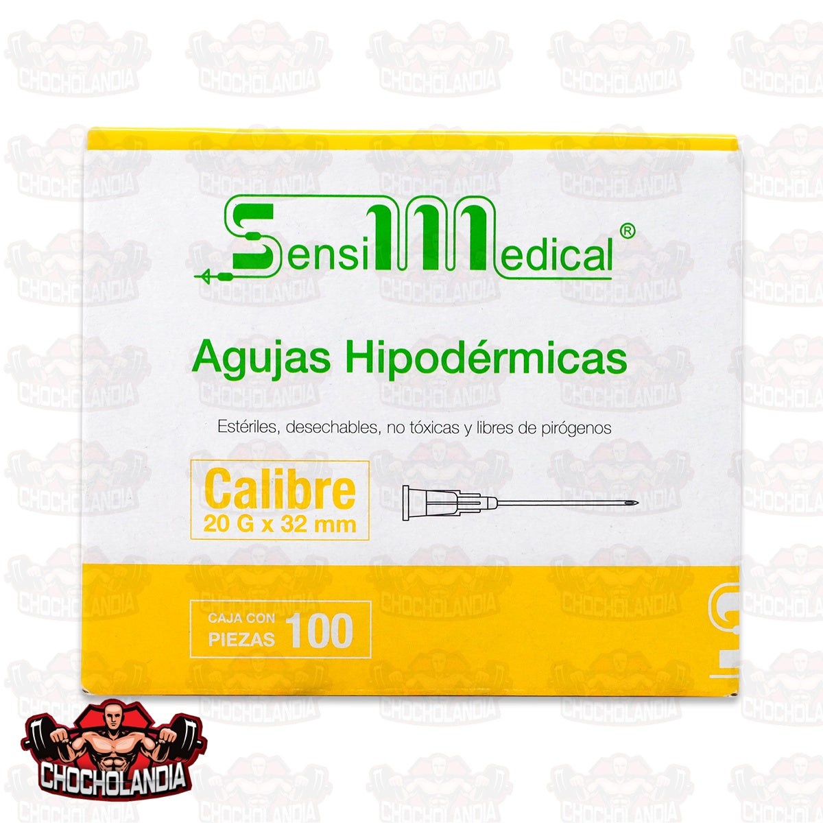 AGUJAS HIPODERMICAS ESTERIL DESECHABLE NO TEOXICA  Y LIBRE DE PIROGENOS  CALIBRE 20G X 32 MM CONT 100 PZAS