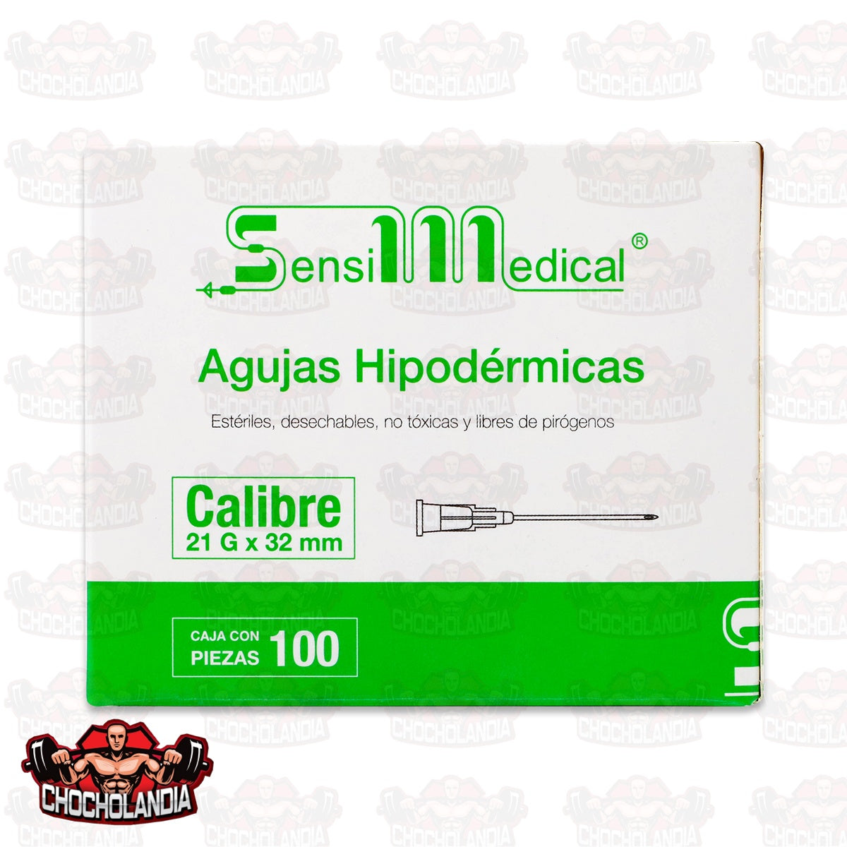 AGUJAS HIPODERMICAS ESTERIL DESECHABLE NO TEOXICA  Y LIBRE DE PIROGENOS  CALIBRE 21G X 32 MM CONT 100 PZAS