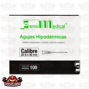 AGUJAS HIPODERMICAS ESTERIL DESECHABLE NO TEOXICA  Y LIBRE DE PIROGENOS  CALIBRE 21G X 32 MM CONT 100 PZAS