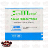 AGUJAS HIPODERMICAS  DESECHABLE  Y LIBRE DE PIROGENOS  CALIBRE 23G X 25 MM CONT 100 PZAS