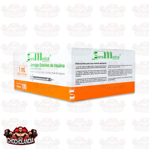 JERINGA DE PLASTICO PARA INSULINA HIPODERMICA, DESECHABLE , NO TOXICA Y LIBRE DE PIROGENOS  1ML 29G X 13 MM CONT 100 PZAS