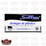 JERINGA DE PLASTICO  HIPODERMICA, DESECHABLE , NO TOXICA Y LIBRE DE PIROGENOS  1ML 22G X 32 MM CONT 100 PZAS