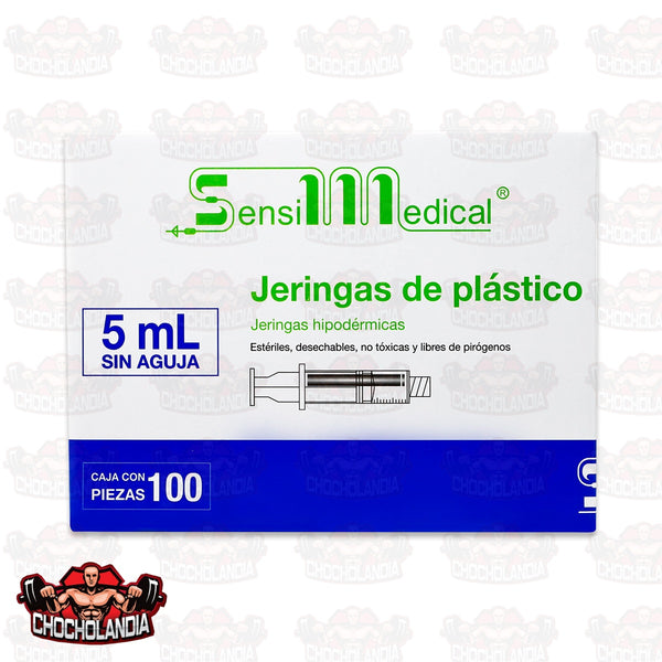 JERINGAS DE PLASTICO HIPODERMICAS, 5 ML SIN AGUJA, CAJA CON 100 PIEZAS, SENSILMEDICAL