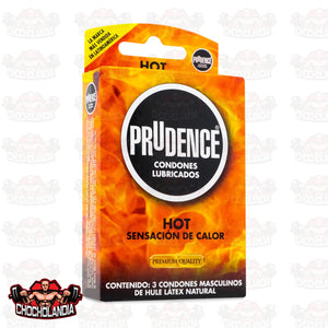 PRUDENCE HOT, CAJA CON 3 CONDONES, PRUDENCE