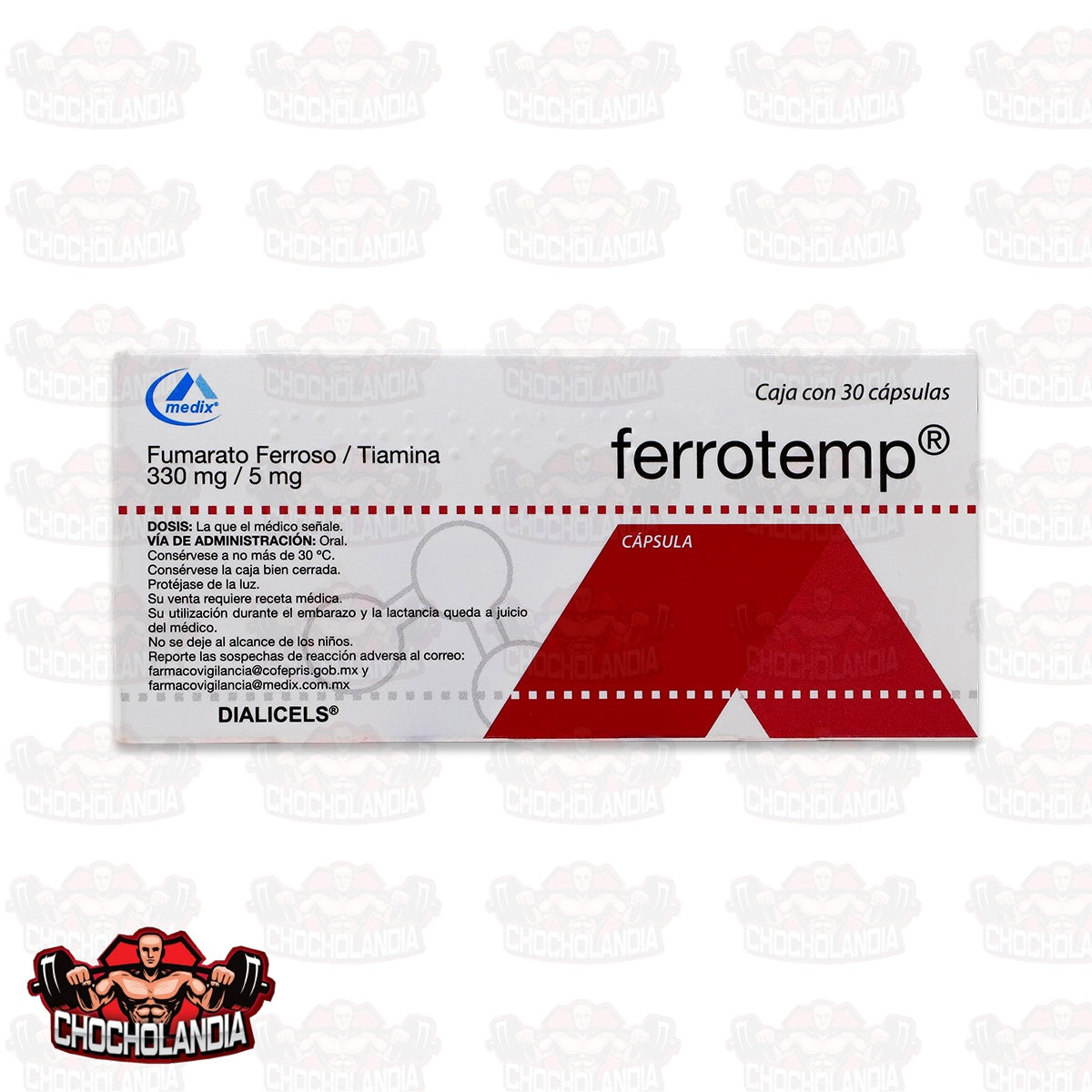 FERROTEMP, CAJA CON 30 CAPSULAS 330 MG / 5 MG, MEDIX