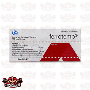 FERROTEMP, CAJA CON 30 CAPSULAS 330 MG / 5 MG, MEDIX