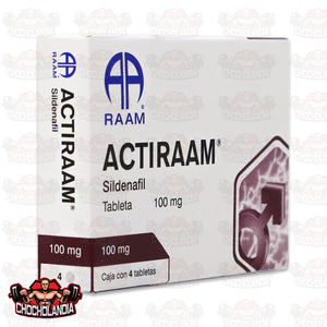 SILDENAFIL ACTIRAAM, CAJA CON 4 TABLETAS 100 MG, RAAM