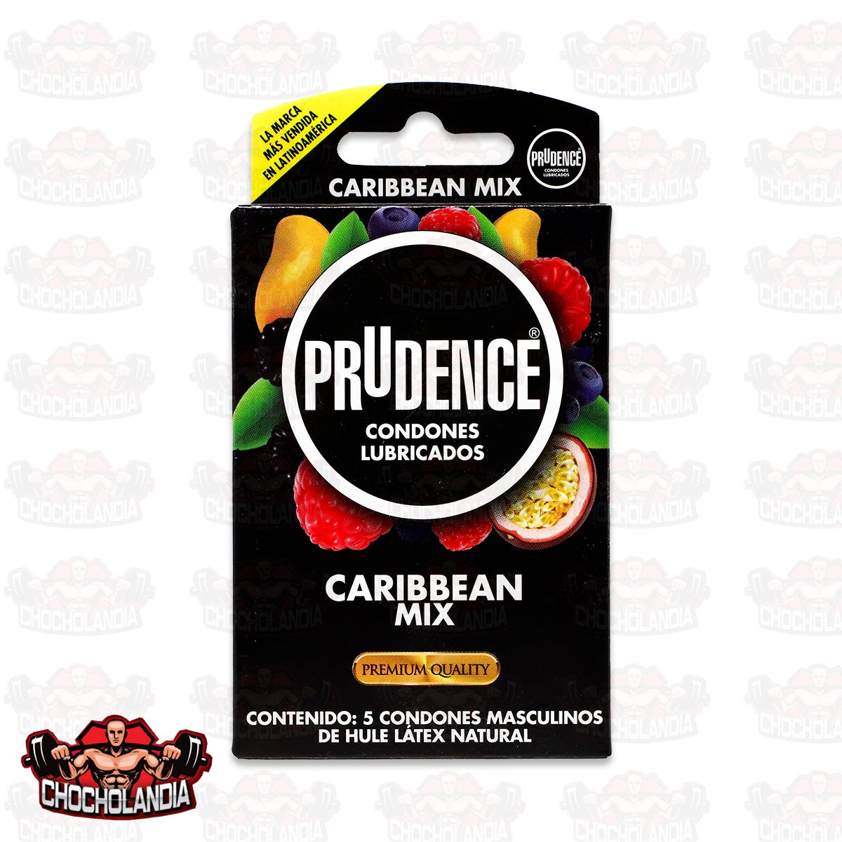 PRUDENCE CARIBBEAN MIX, SABOR Y AROMA MIX, CAJA CON 5 CONDONES, DKT