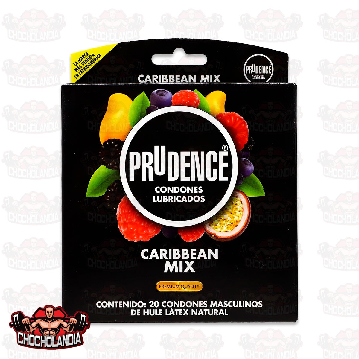 PRUDENCE CARIBBEAN MIX, SABOR Y AROMA MIX, CAJA CON 20 CONDONES, DKT