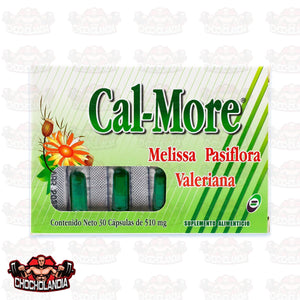 CAL - MORE, MELISSA PASIFLORA, VALERIANA, 30 CAPSULAS DE 510 MG, BIO SALUD