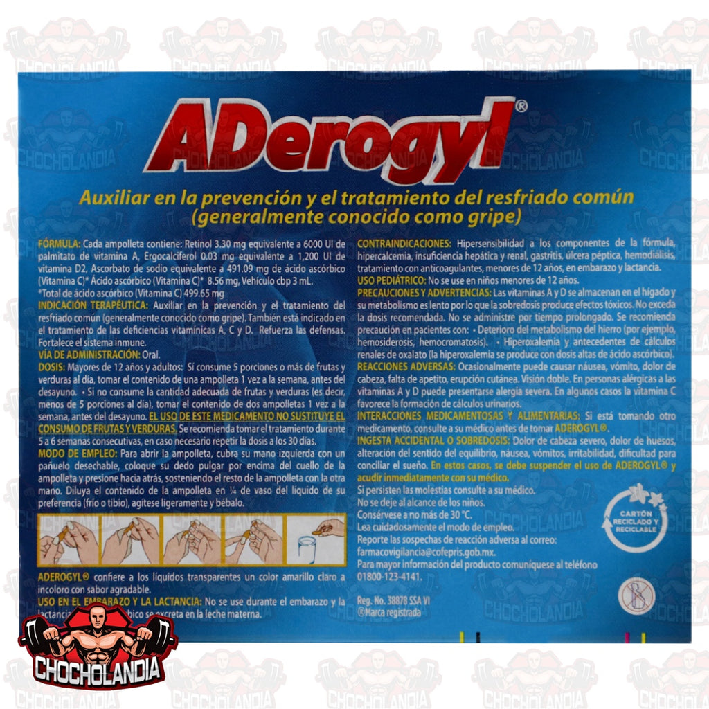 ADEROGYL RETINOL, ACIDO ASCORBICO, ERGOCALCIFEROL 5 AMPOLLETAS 3 ML