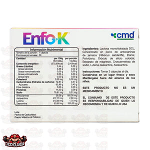 ENFO K, SUPLEMENTO ALIMENTICIO, 30 CAPSULAS 0.642G C/U