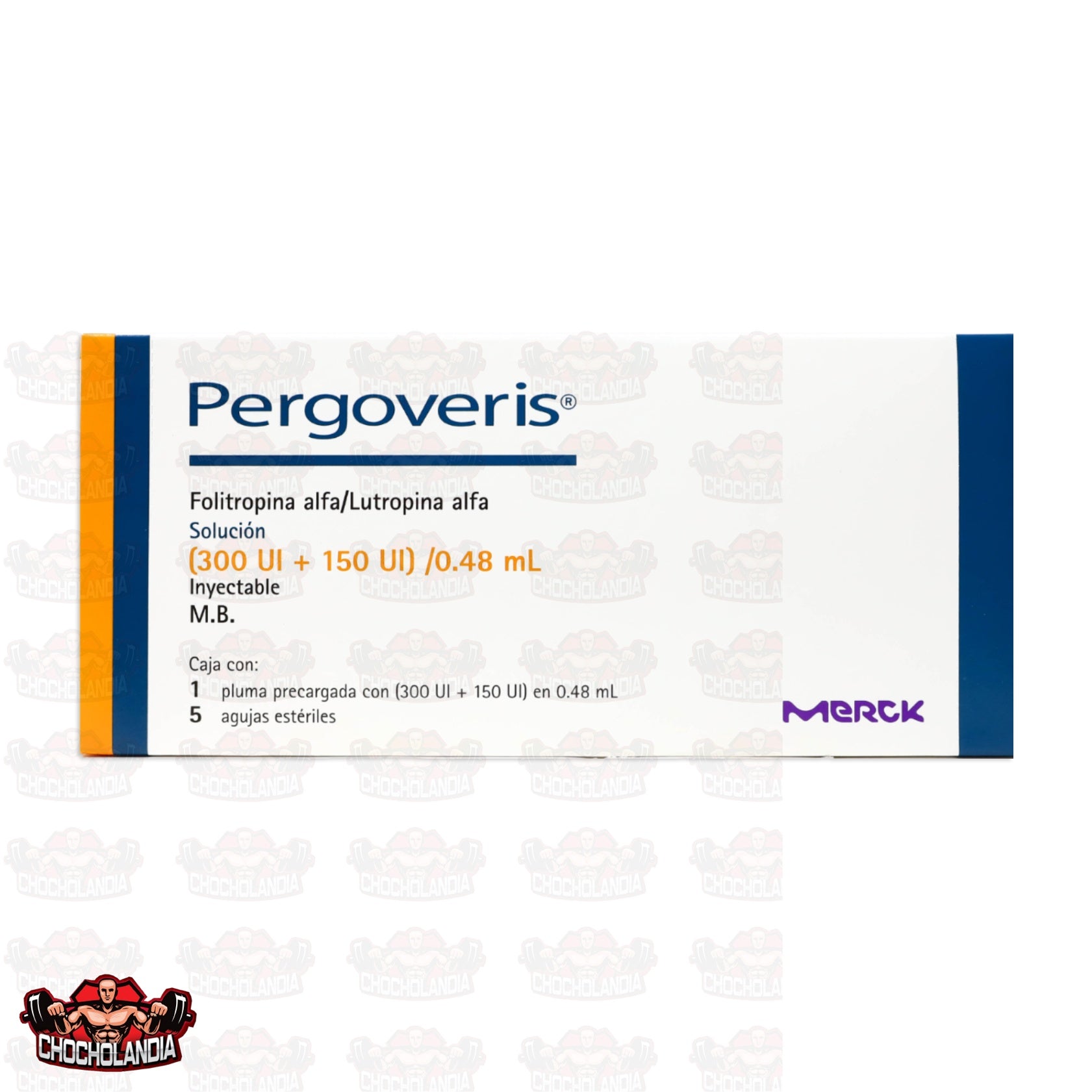 PERGOVERIS, FOLITROPINA ALFA/LUTROPINA ALFA SOLUCION INYECTABLE (300 UI + 150 UI)/0.48 ML, CAJA CON 1 PLUMA PRECARGADA Y 5 AGUJAS ESTERILES, MERCK