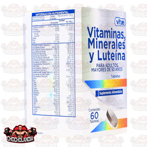 SUPLEMENTO ALIMENTICIO VITAE VITAMINAS, MINERALES Y LUTEINA PARA ADULTOS MAYORES DE 50 AÑOS 60 TABLETAS