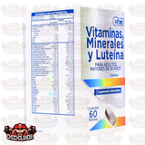 SUPLEMENTO ALIMENTICIO VITAE VITAMINAS, MINERALES Y LUTEINA PARA ADULTOS MAYORES DE 50 AÑOS 60 TABLETAS