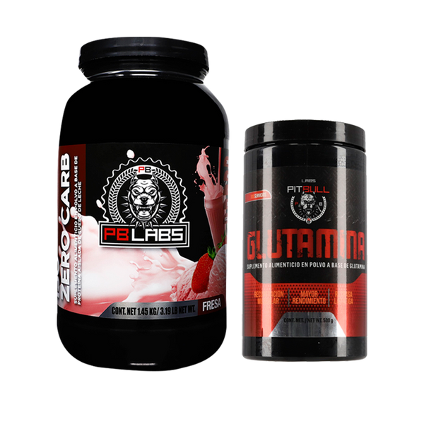 PROTEINA FRESA 45 SERVICIOS Y GLUTAMINA 100 SERVICIOS PBS