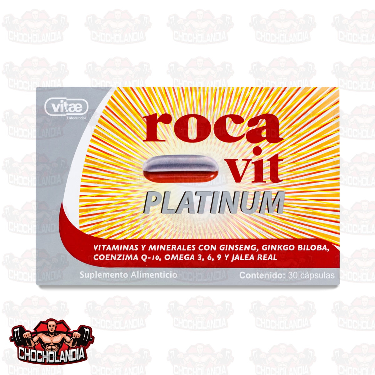 ROCA VIT PLATINUM 30 CAPS VITAMINAS Y MINERALES CON GINSENG. GINKGO BILOBA, COENZIMA Q-10, OMEGA 3, 6, 9 Y JALEA REAL