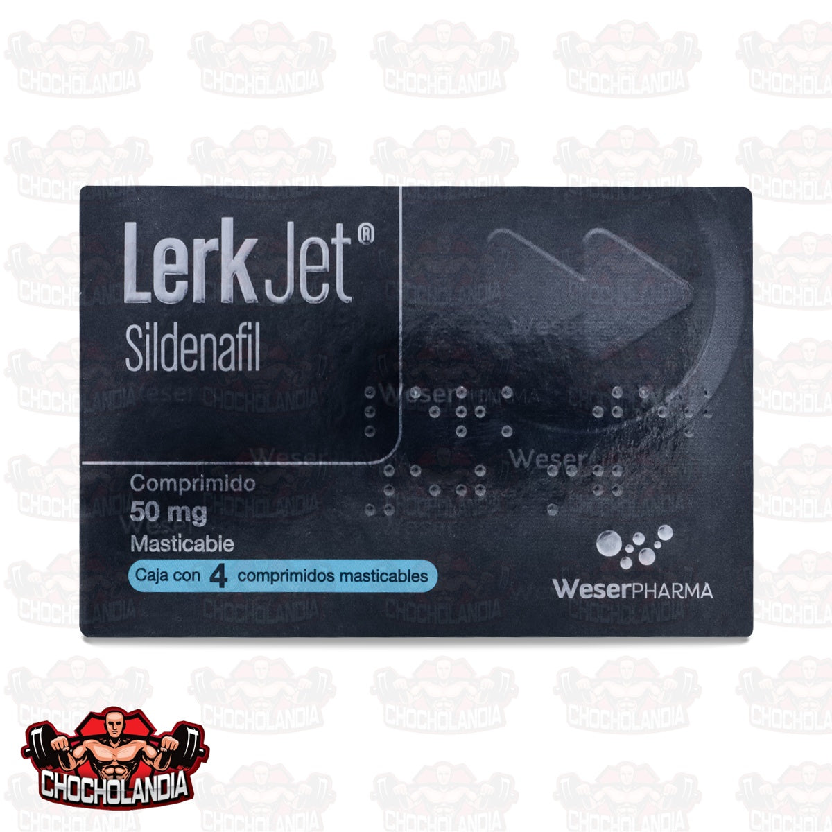 SILDENAFIL LERK JET, CAJA CON 4 COMPRIMIDOS MASTICABLES, WESERPHARMA