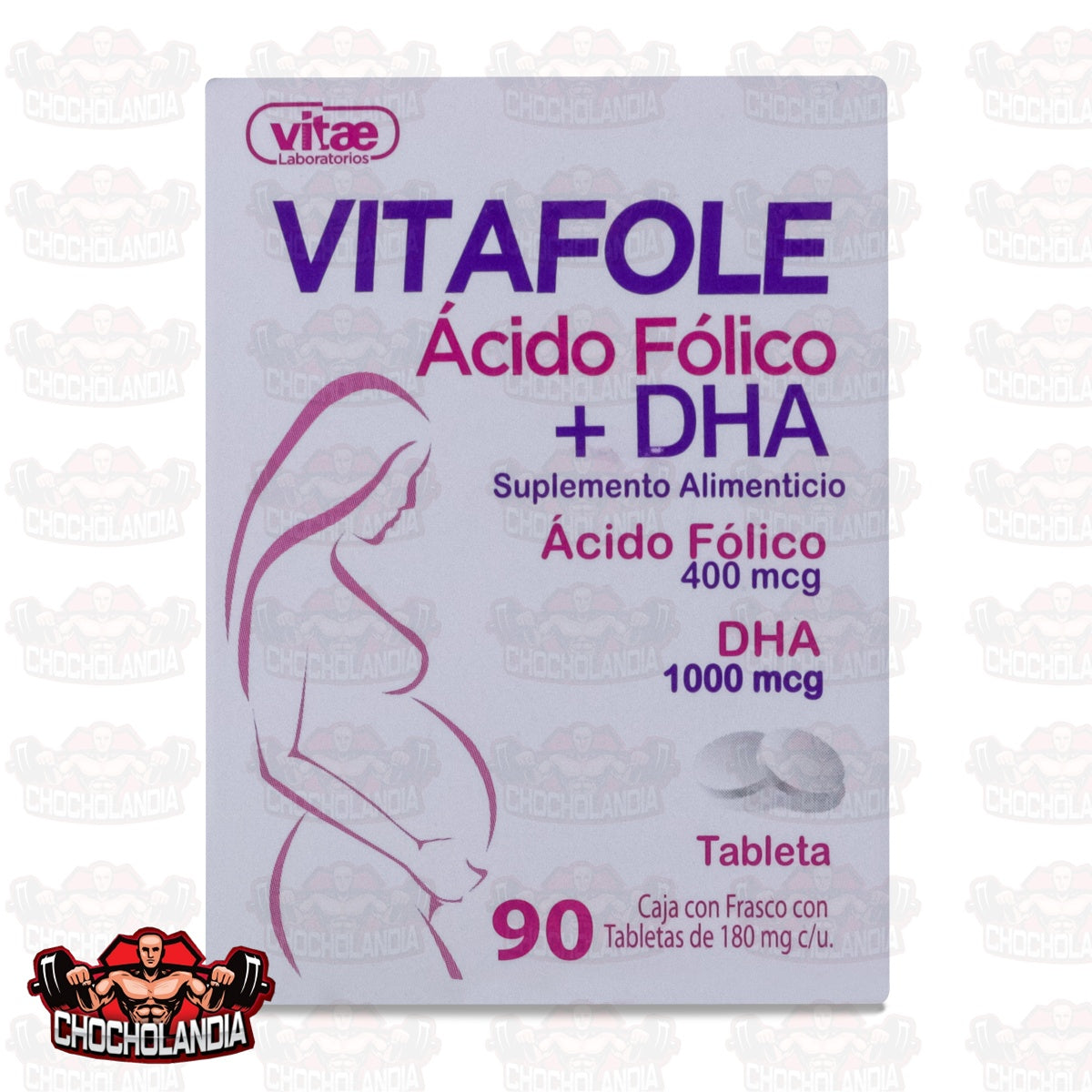 VITAFOLE ACIDO FOLICO + DHA, 90 TABS DE 180 MG C/U, VITAE