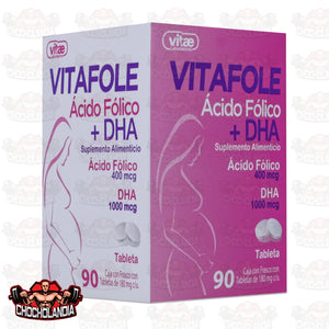 VITAFOLE ACIDO FOLICO + DHA, 90 TABS DE 180 MG C/U, VITAE