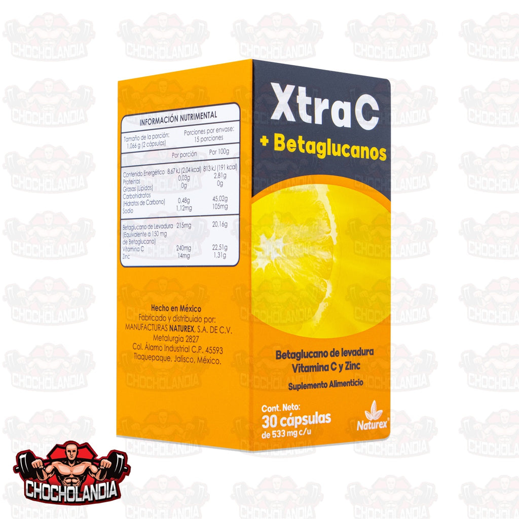 XTRA C + BETAGLUCANOS 30 CAPS DE 533 MG C/U, NATUREX