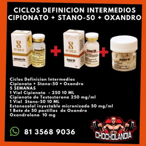 Ciclos Definición Intermedios Cipionato + Stano-50 + Oxandro XT Gold