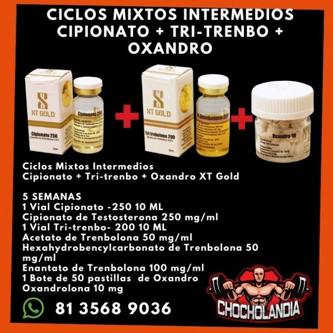 Ciclos Mixtos Intermedios  Cipionato + Tri-trenbo + Oxandro XT Gold