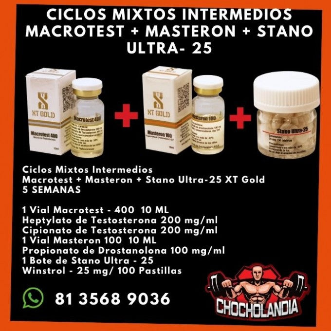 Ciclos Mixtos Intermedios Macrotest + Masteron +  Stano Ultra- 25 XT Gold