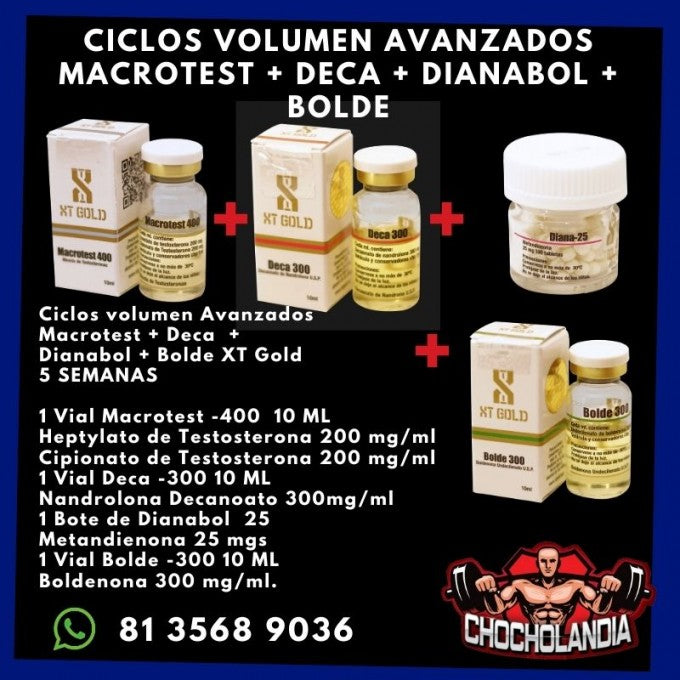 Ciclos Volumen Avanzados Macrotest + Deca + Dianabol + Bolde XT Gold