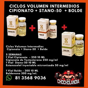 Ciclos Volumen Intermedios Cipionato + Stano-50 + Bolde XT Gold