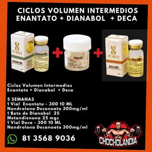 Ciclos Volumen Intermedios  Enantato + Dianabol + Deca XT Gold